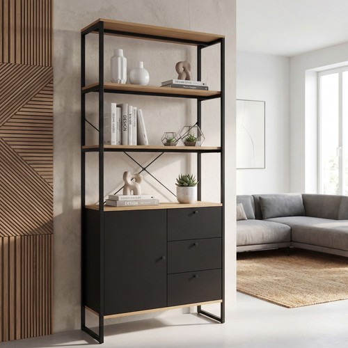 Bücherregal 180cm eiche dekor - bücherregal,